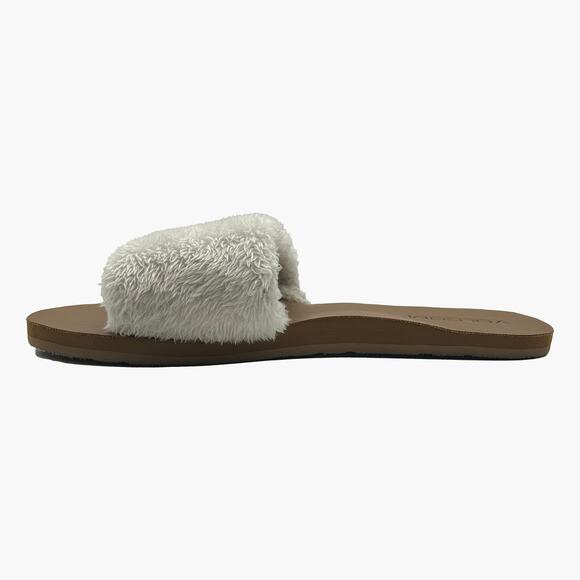 VOLCOM Women's Teddy Faux Fur Slide Water Shoe (Brown/White | Size 8-9) - Picture 5 of 6